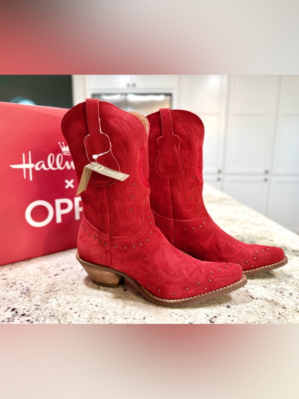 DINGO Hallmark x Opry® Merlot Suede Women's Cowboy Boots NWT - Picture 2 of 16